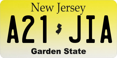 NJ license plate A21JIA