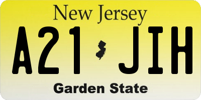 NJ license plate A21JIH