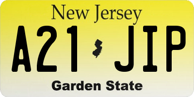 NJ license plate A21JIP