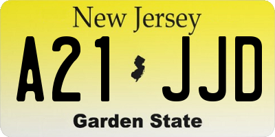 NJ license plate A21JJD
