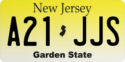 NJ license plate A21JJS