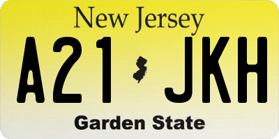 NJ license plate A21JKH