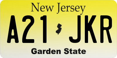 NJ license plate A21JKR