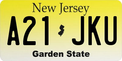 NJ license plate A21JKU