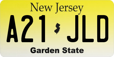 NJ license plate A21JLD