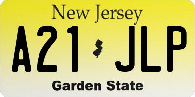 NJ license plate A21JLP