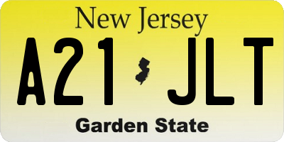 NJ license plate A21JLT