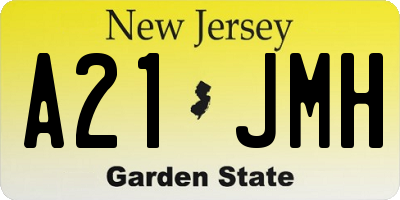 NJ license plate A21JMH