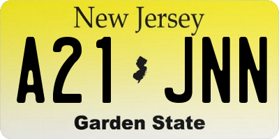 NJ license plate A21JNN