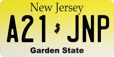 NJ license plate A21JNP