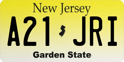 NJ license plate A21JRI