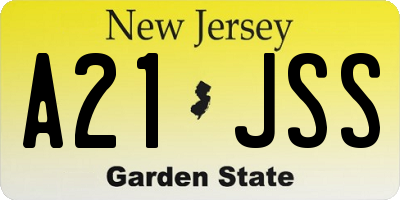 NJ license plate A21JSS