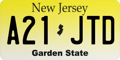 NJ license plate A21JTD