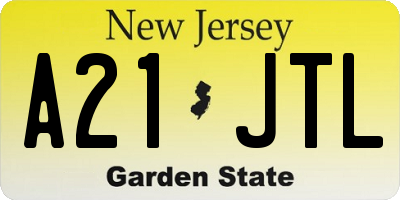 NJ license plate A21JTL