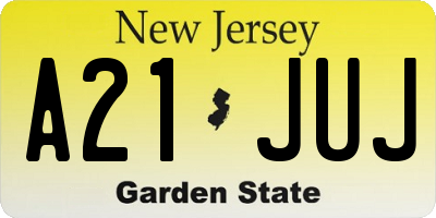 NJ license plate A21JUJ