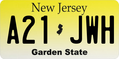 NJ license plate A21JWH