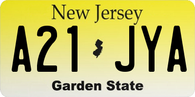 NJ license plate A21JYA