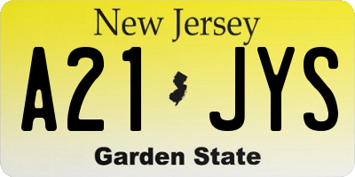 NJ license plate A21JYS