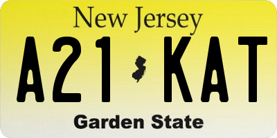 NJ license plate A21KAT