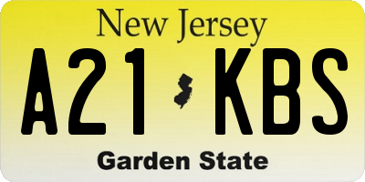 NJ license plate A21KBS