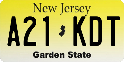 NJ license plate A21KDT