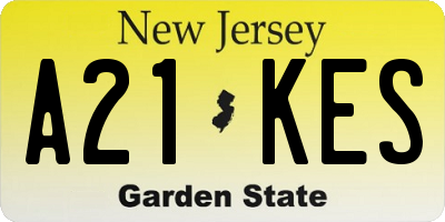 NJ license plate A21KES