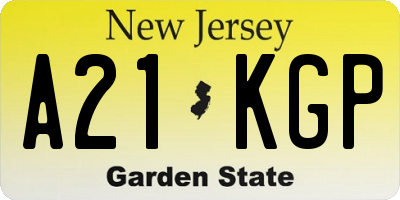 NJ license plate A21KGP