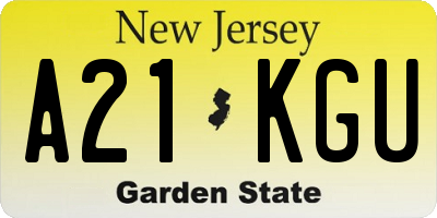 NJ license plate A21KGU