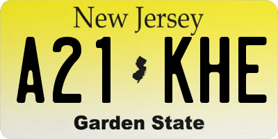 NJ license plate A21KHE