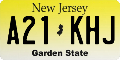 NJ license plate A21KHJ