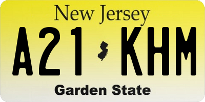 NJ license plate A21KHM