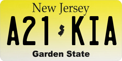 NJ license plate A21KIA