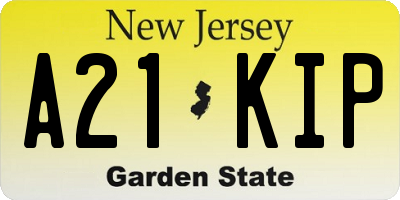 NJ license plate A21KIP