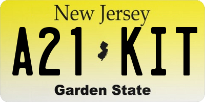 NJ license plate A21KIT