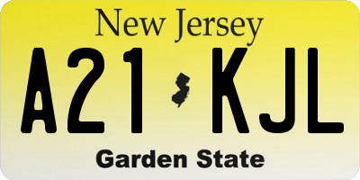 NJ license plate A21KJL