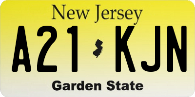 NJ license plate A21KJN