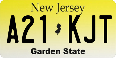 NJ license plate A21KJT
