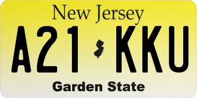 NJ license plate A21KKU