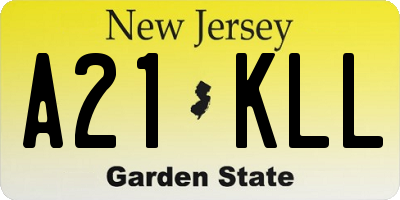 NJ license plate A21KLL