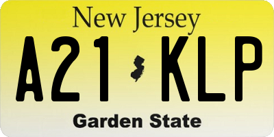 NJ license plate A21KLP