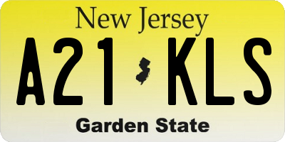 NJ license plate A21KLS