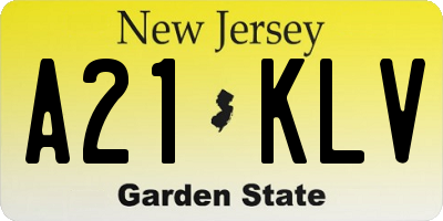 NJ license plate A21KLV