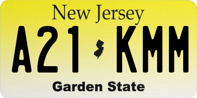 NJ license plate A21KMM