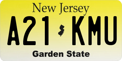 NJ license plate A21KMU