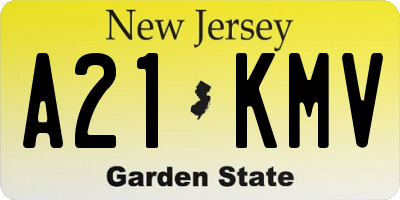 NJ license plate A21KMV