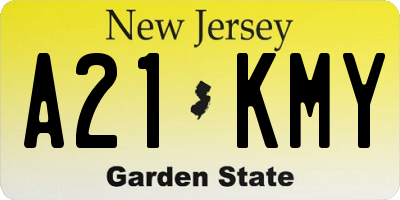 NJ license plate A21KMY