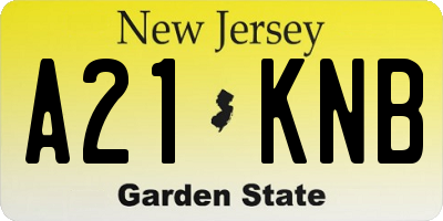 NJ license plate A21KNB