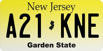 NJ license plate A21KNE
