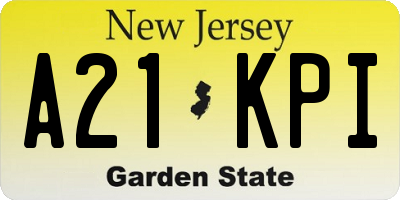 NJ license plate A21KPI