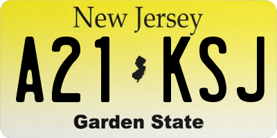 NJ license plate A21KSJ